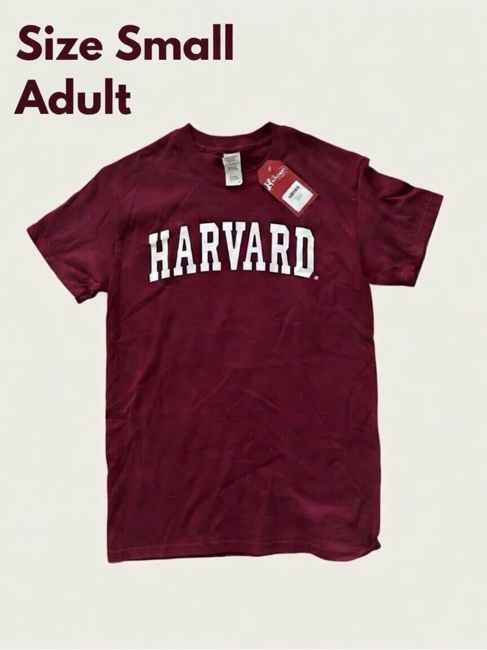 Harvard Maroon Men’s Short Sleeve Small T-Shirt Heavy Cotton Authentic CrewNeck